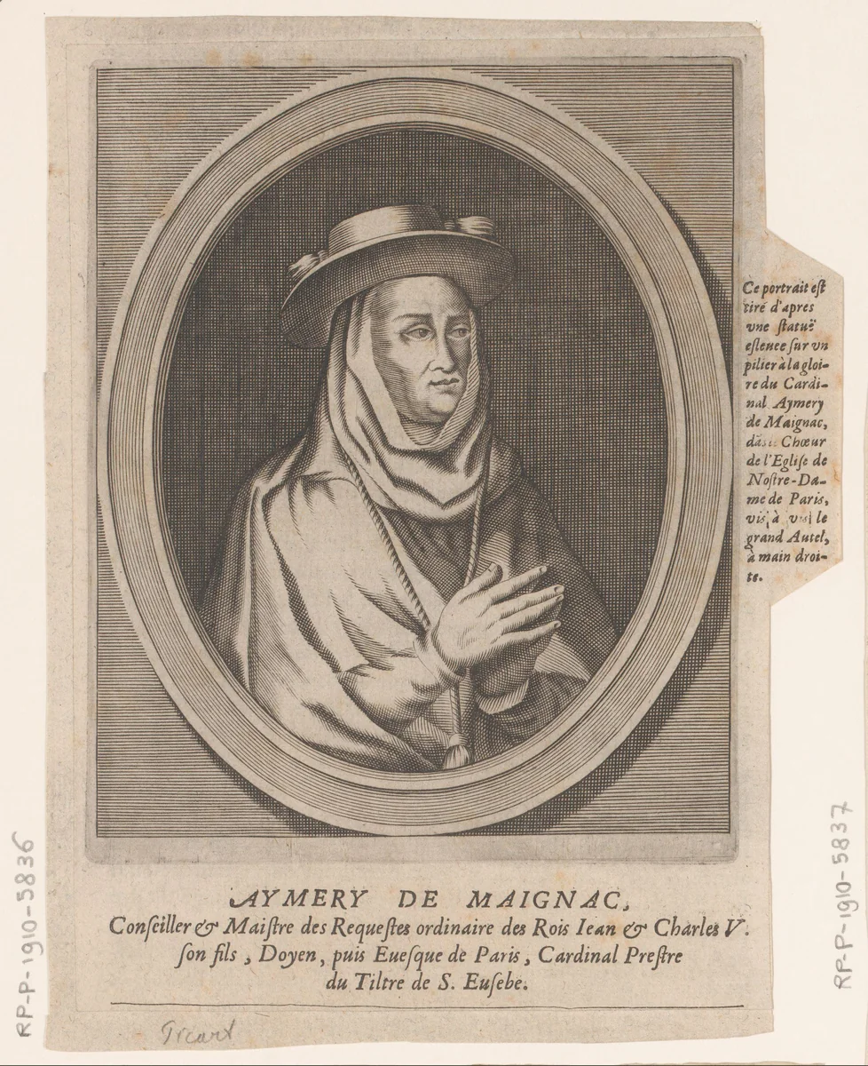 Portret van Aymery de Maignac by Etienne Picart, print, 1660