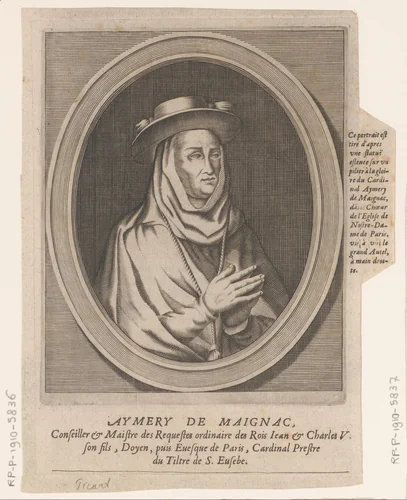 Portret van Aymery de Maignac by Etienne Picart, print, 1660