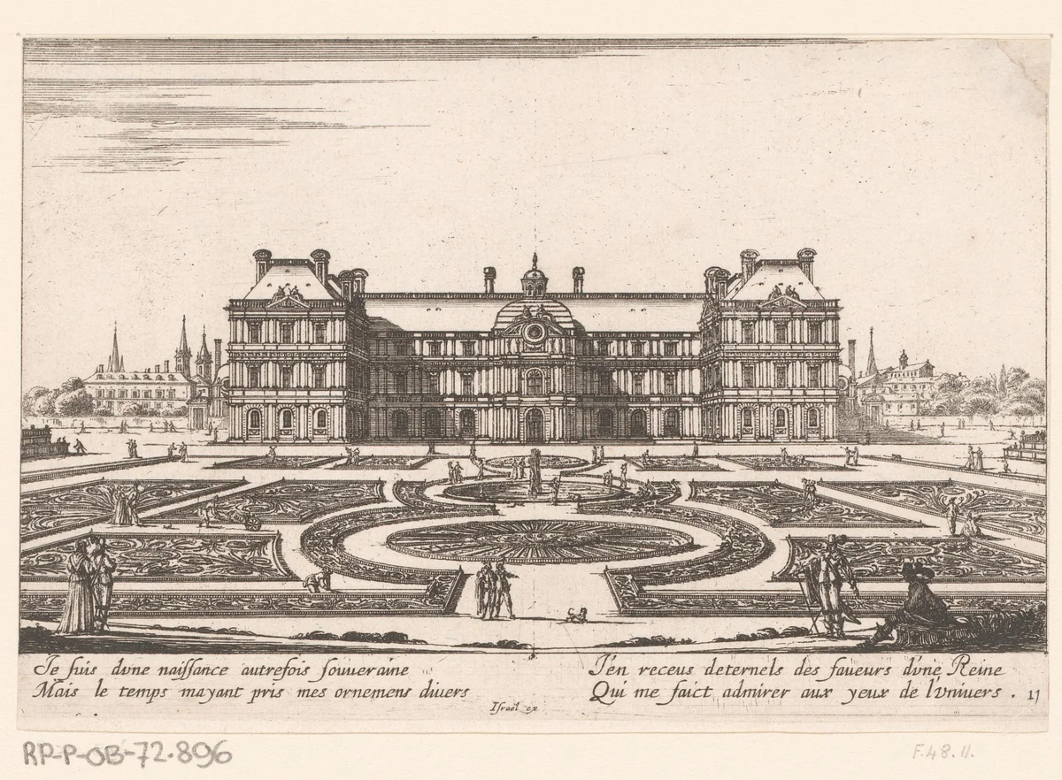 Gezicht op het Palais du Luxembourg by Israël Silvestre, print, 1655