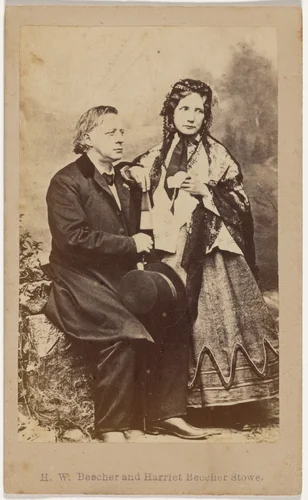 Harriet Beecher Stowe and Henry Ward Beecher by American 19th Century, photograph, 1855-1865