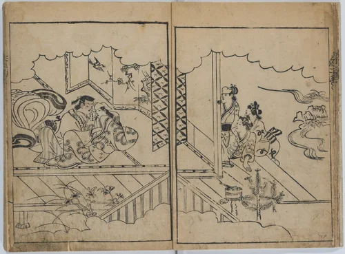 The love story of O-yuri and Ohara Iori (no title) by Torii Kiyomasu I, book, 1691-1701
