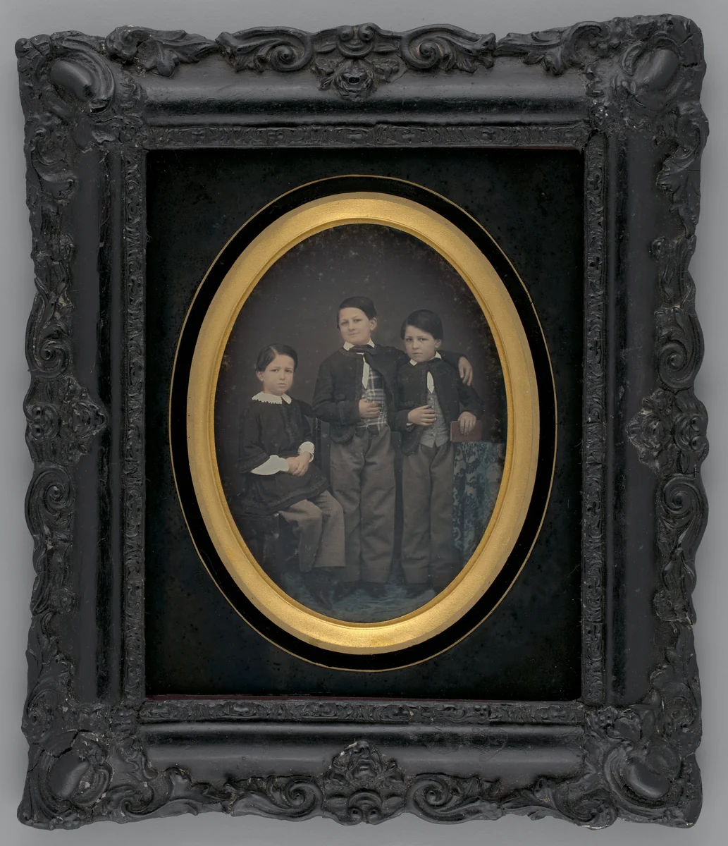 Untitled (Portrait of Three Boys) by Unknown maker, other, 1865
