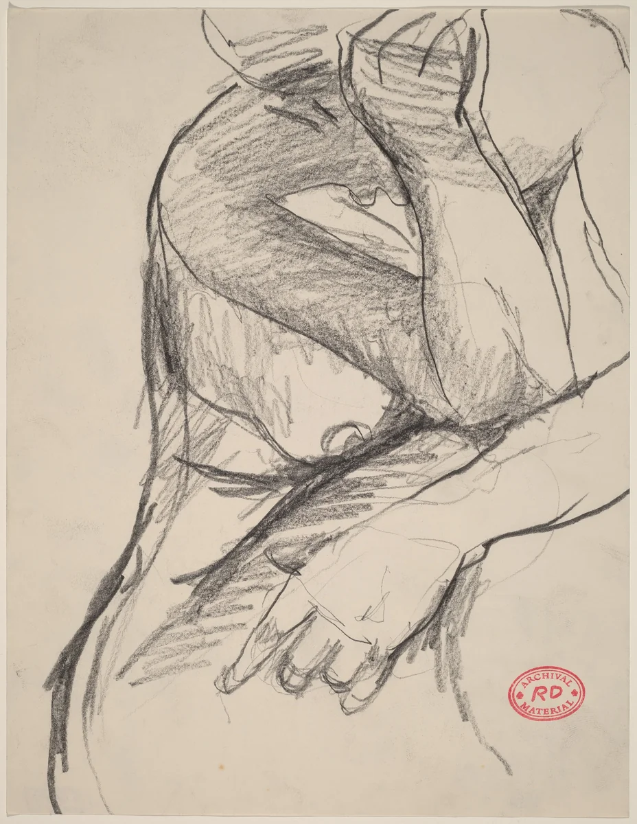 Untitled [torso of female nude] by Richard Diebenkorn, drawing, 1955-1967