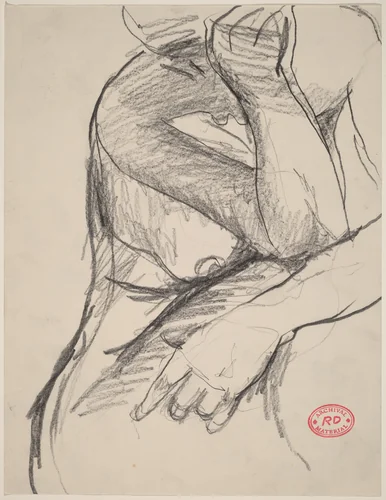 Untitled [torso of female nude] by Richard Diebenkorn, drawing, 1955-1967