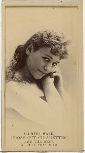 Card Number 363, Myra Ward, from the Actors and Actresses series (N145-3) issued by Duke Sons & Co. to promote Cross Cut Cigarettes by W. Duke, Sons & Co., photograph, 1880-1889