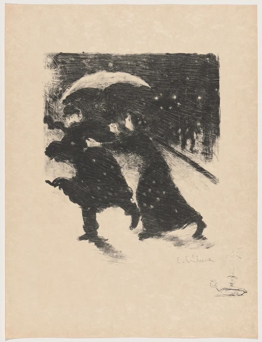 Nocturne (By Night) by Paul Edouard Crébassa, print, 1895