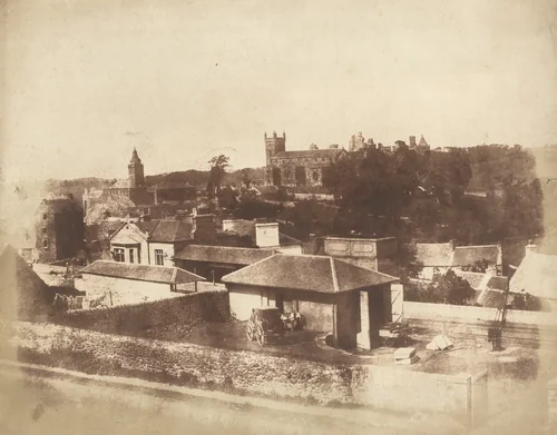 Linlithgow, from the railway station, with the Town Hall, St. Michael's Church, and Palace by David Octavius Hill, Robert Adamson, photograph, 1843-1847