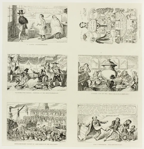 A Good Pennyworth from George Cruikshank's Steel Etchings to The Comic Almanacks: 1835-1853 (top left) by George Cruikshank, print, 1848