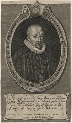 Diego Sarmiento de Acuna, Count of Gondomar by Simon van de Passe, print, 1595-1647