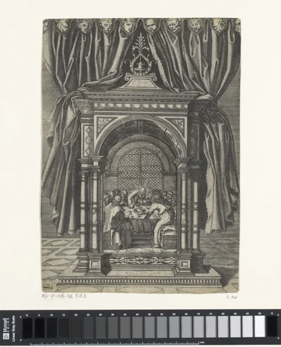 Laatste Avondmaal by Agostino Veneziano, print, 1500-1536