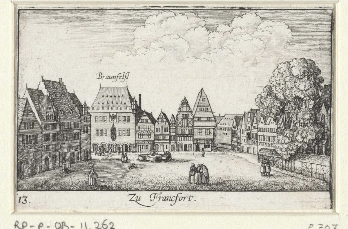 Gezicht te Frankfurt by Wenceslaus Hollar, print, 1635