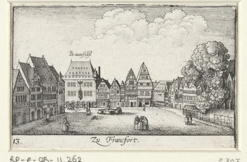 Gezicht te Frankfurt by Wenceslaus Hollar, print, 1635