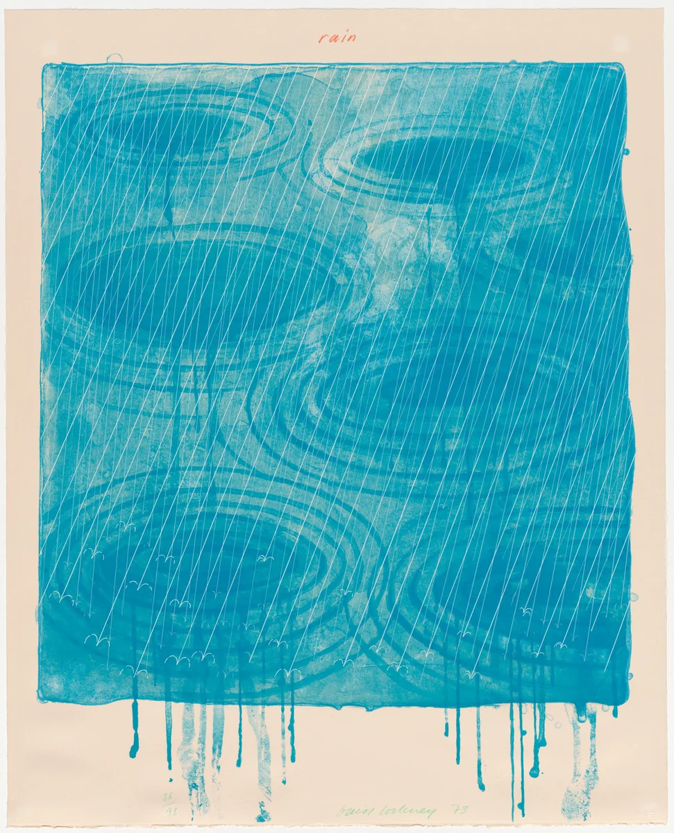 Rain by David Hockney, print, 1973