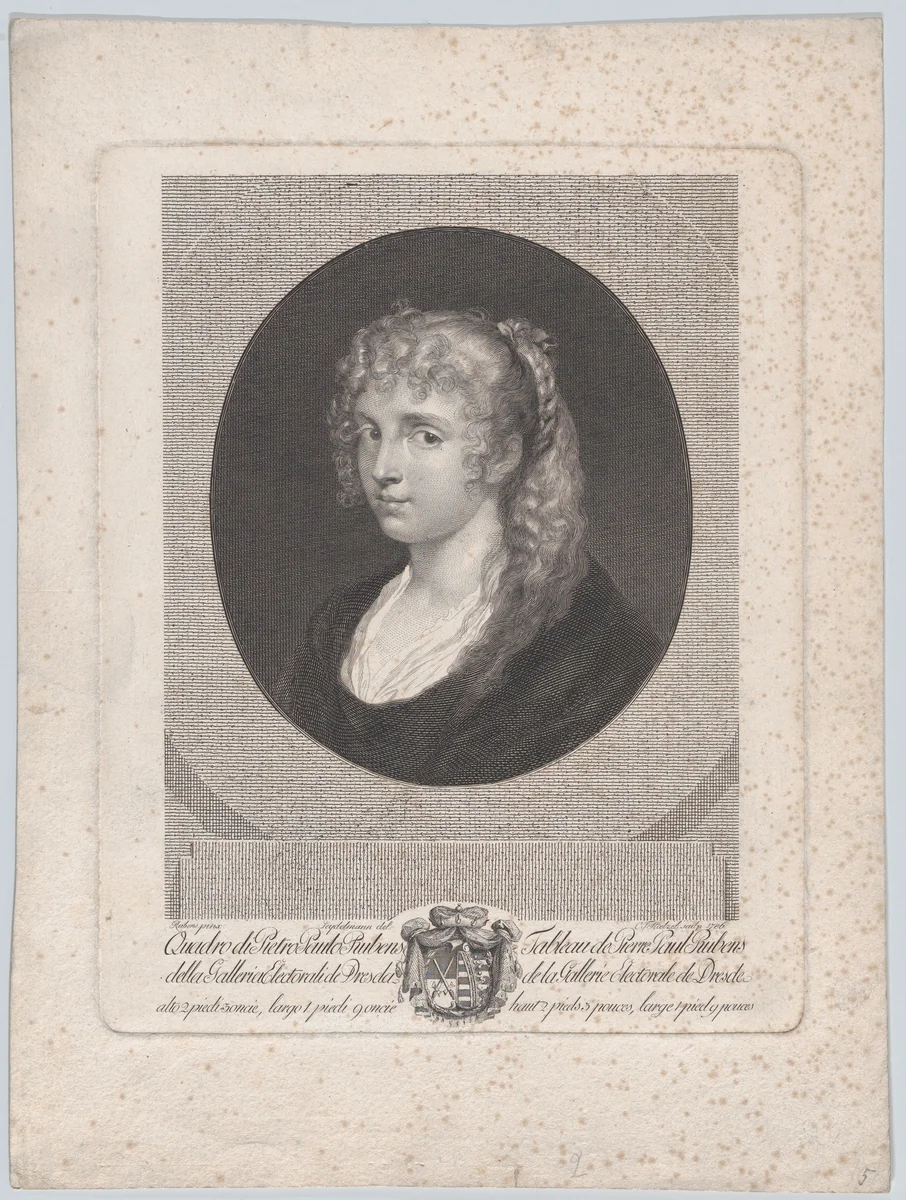 Portrait of a young woman by Christian Friedrich Stölzel, print, 1786