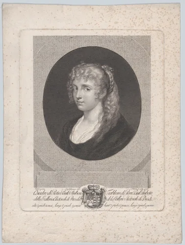 Portrait of a young woman by Christian Friedrich Stölzel, print, 1786