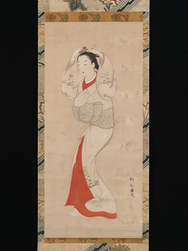 Standing Woman by Ryūkadō, painting, 1740-1749