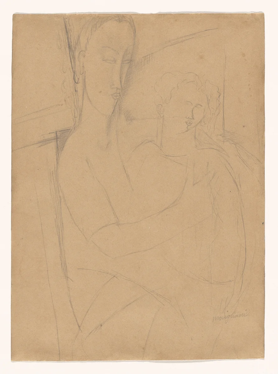 Motherhood by Amedeo Modigliani, drawing, 1916