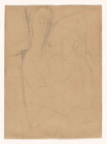 Motherhood by Amedeo Modigliani, drawing, 1916