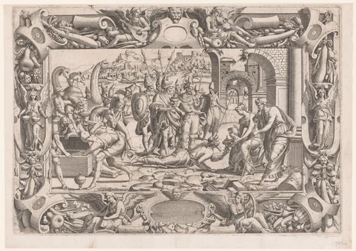 Aanbidding door de koningen by Unknown, print, 1543-1545