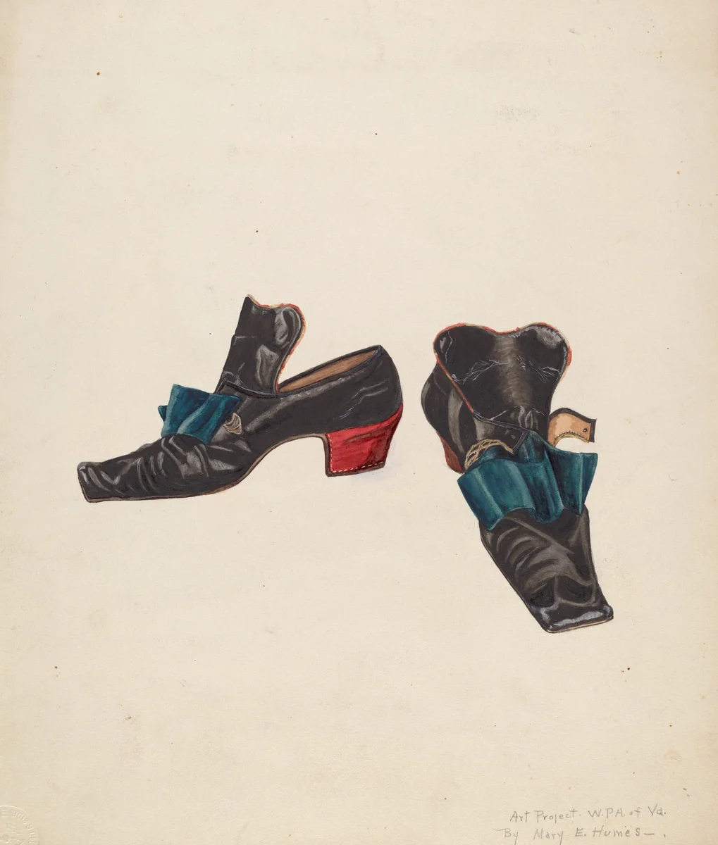 Man's Slippers by Mary E. Humes, index of american design, 1935-1942