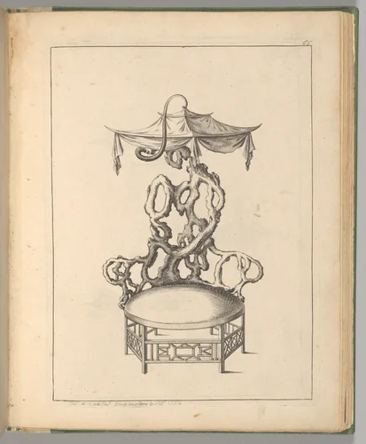 Plate 66: Arm Chair, from "A New Book of Chinese Designs" by Matthias Darly, book, 1754