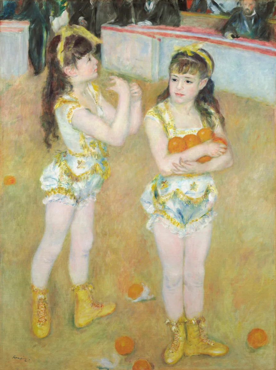 Acrobats at the Cirque Fernando (Francisca and Angelina Wartenberg) by Pierre-Auguste Renoir, painting, 1879
