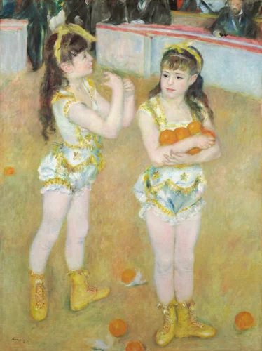 Acrobats at the Cirque Fernando (Francisca and Angelina Wartenberg) by Pierre-Auguste Renoir, painting, 1879