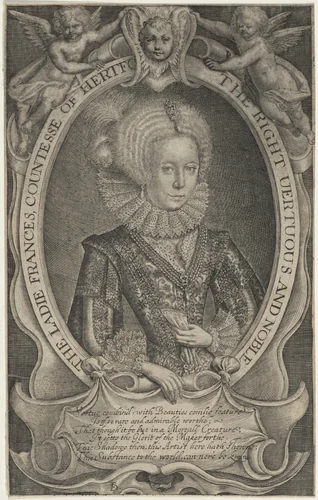 The Ladie Frances, Countesse of Hertford (Frances Howard) by Francis Delaram, print, 1590-1627