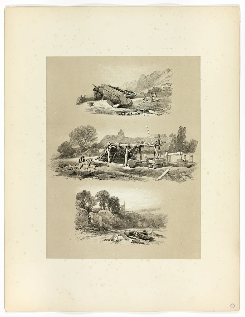 Mumbles, from Picturesque Selections by James Duffield Harding, print, 1859-1860