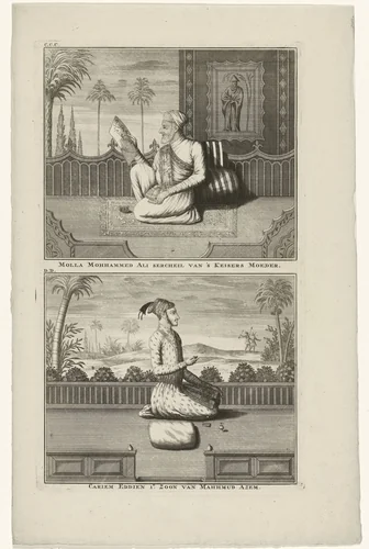 Twee Oosterse figuren by Jan Lamsvelt, print, 1724-1726