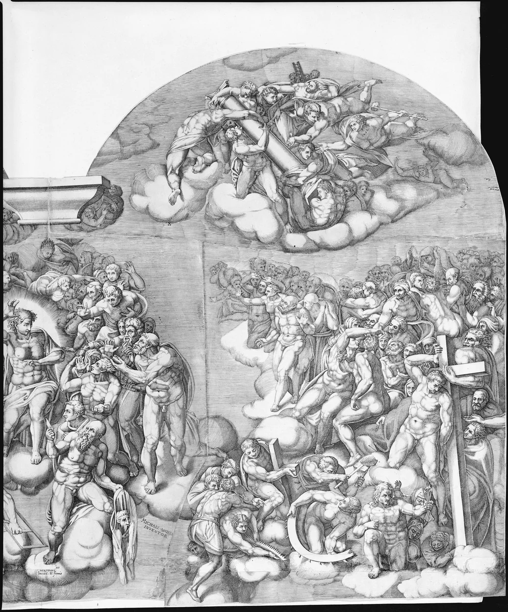 Michelangelo's Last Judgment by Nicolas Beatrizet, print, 1562