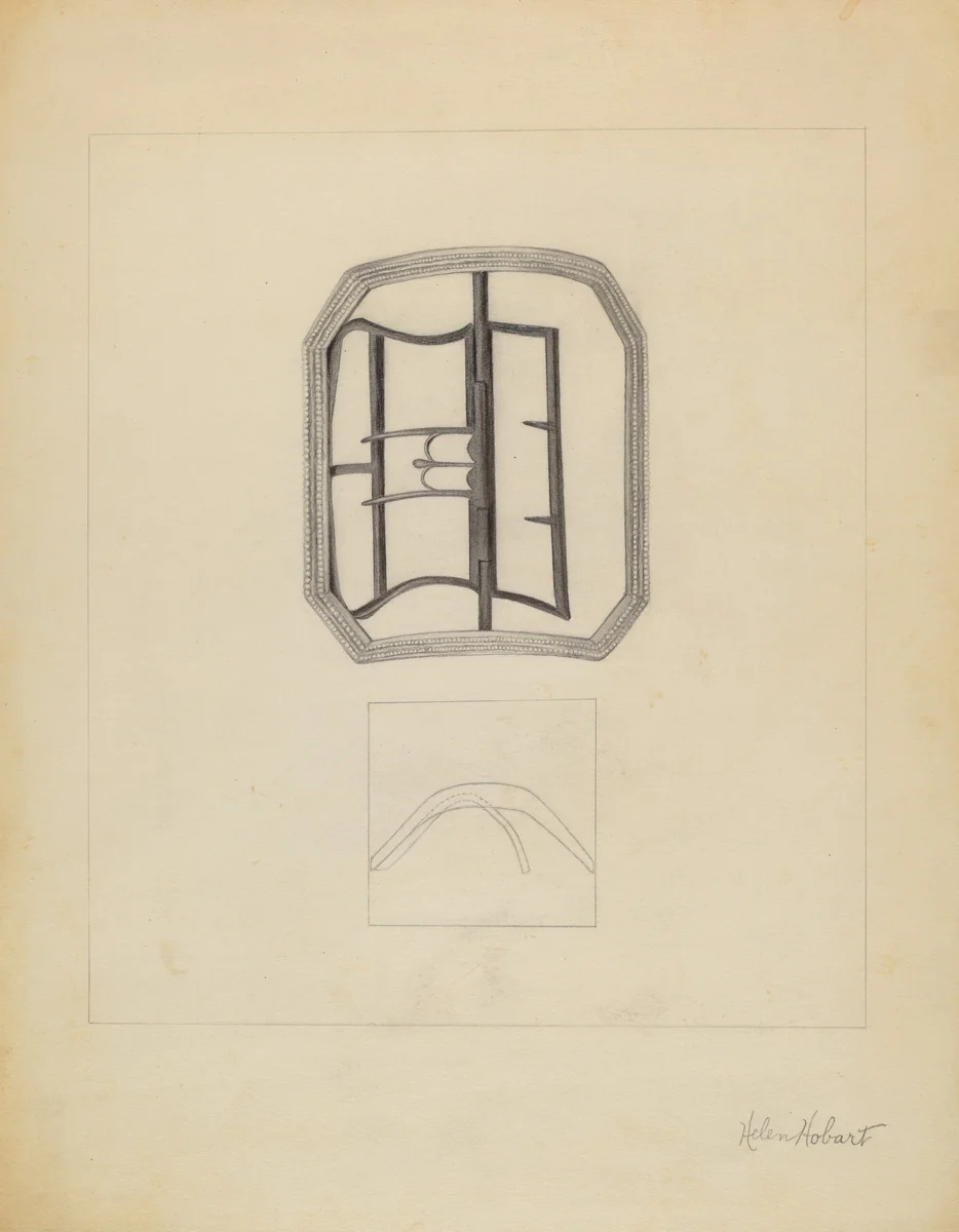 Man's Shoe Buckles by Helen Hobart, index of american design, 1936