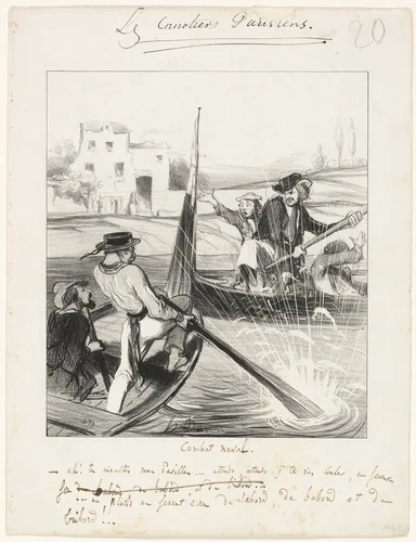 Combat Naval by Honoré-Victorin Daumier, print, 1843