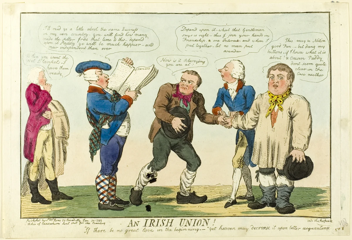 An Irish Union! by Isaac Cruikshank, print, 1799