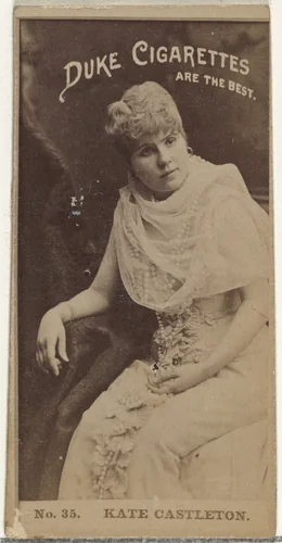 Card Number 35, Kate Castleton, from the Actors and Actresses series (N145-6) issued by Duke Sons & Co. to promote Duke Cigarettes by W. Duke, Sons & Co., photograph, 1880-1889