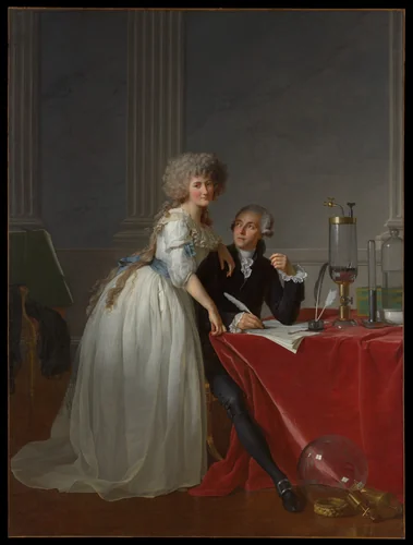 Antoine Laurent Lavoisier (1743–1794) and Marie Anne Lavoisier (Marie Anne Pierrette Paulze, 1758–1836) by Jacques-Louis David, painting, 1788