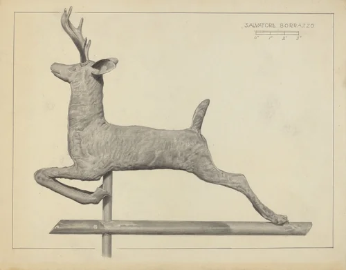 Deer Weather Vane by Salvatore Borrazzo, index of american design, 1938