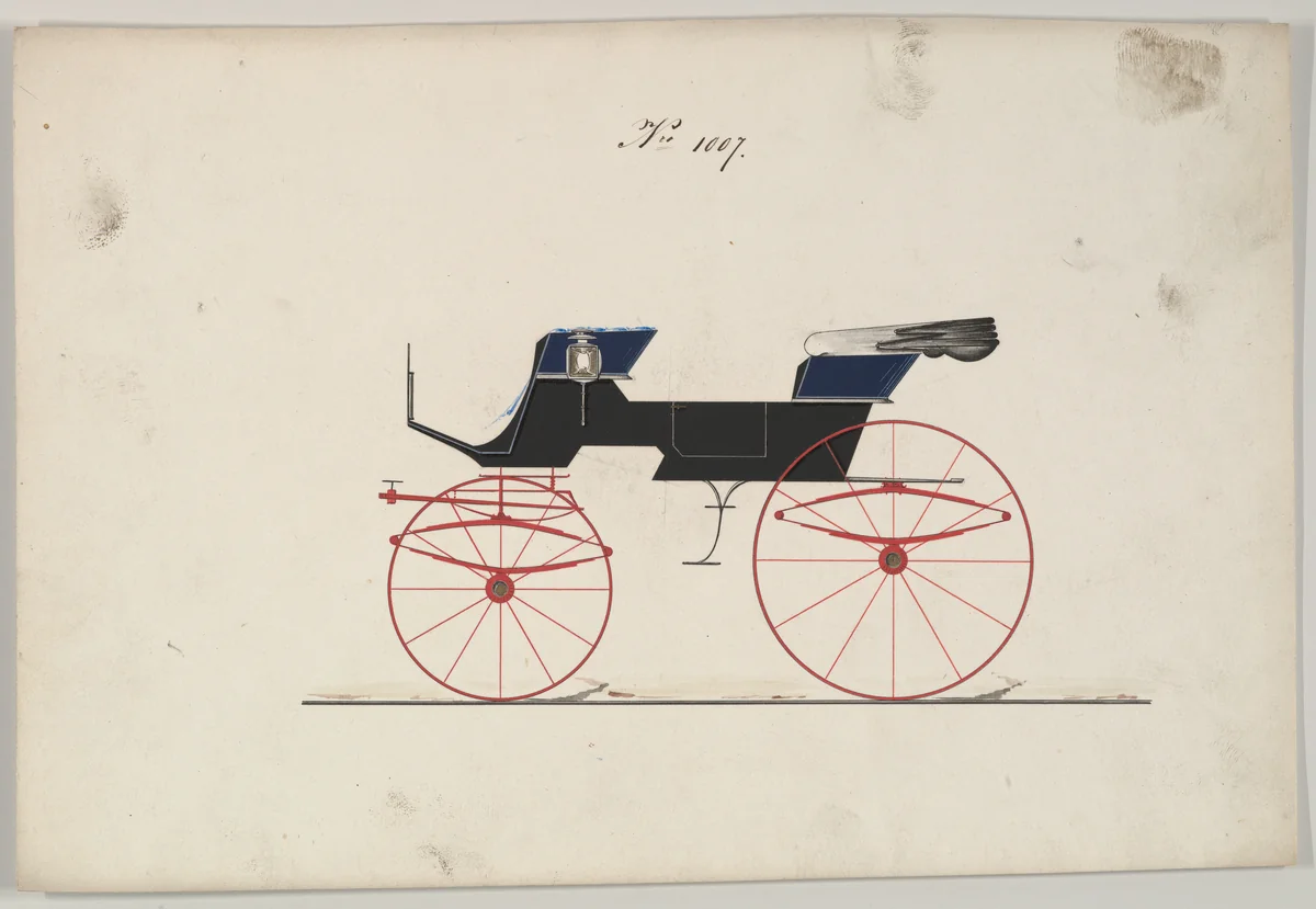 Design for Phaeton, no. 1007 by Brewster & Co., drawing, 1850-1874