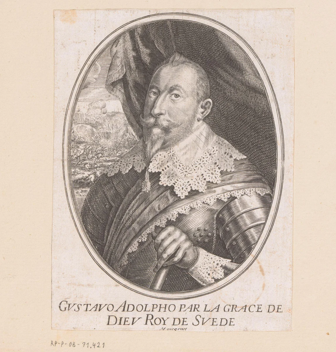 Portret van Gustaaf II Adolf van Zweden by anonymous, print, 1624-1668