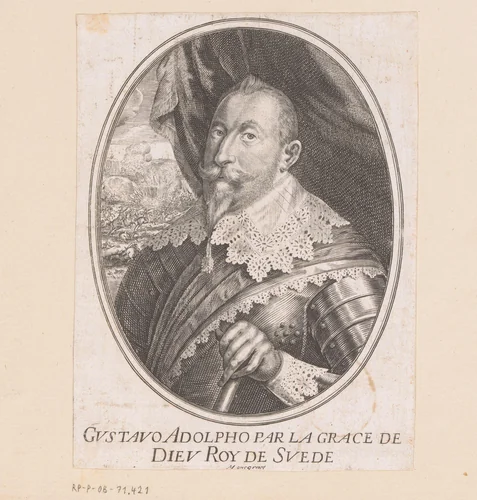 Portret van Gustaaf II Adolf van Zweden by anonymous, print, 1624-1668