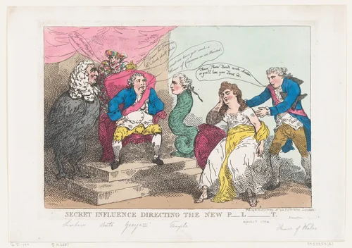 Secret Influence Directing The New P-l-t [Parliament] by Thomas Rowlandson, print, 1784