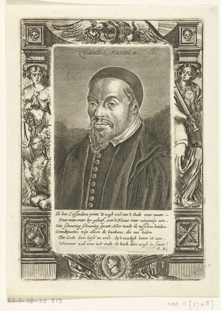 Portret van Georg Cassander by Hendrik Bary, print, 1663-1707