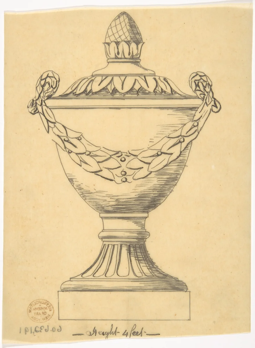 Classical Vase by anonymous, drawing, 1800-1900