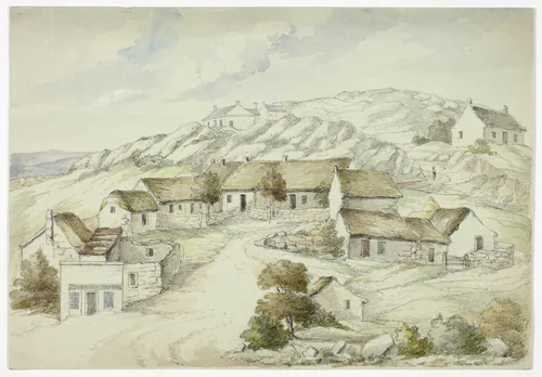 Kilkenny Village from the Rocks by Elizabeth Murray, painting, 1843