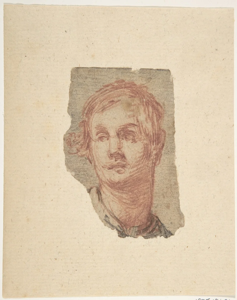 Alternate Study for the Head of a Youth (Formerly a Pentimento Pasted to 1975.131.21). by Jacopo Confortini, drawing, 1600-1699