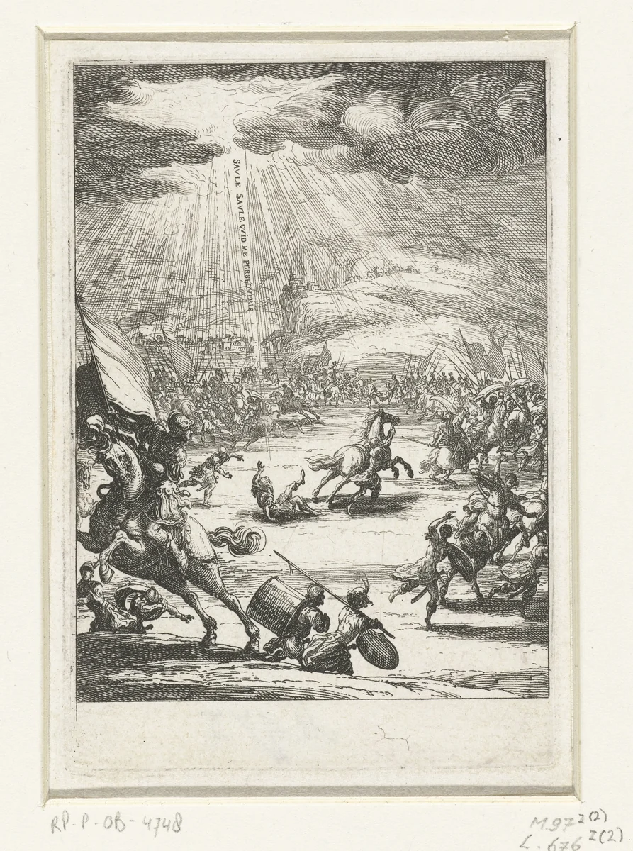 Bekering van Paulus by Jacques Callot, print, 1621-1635