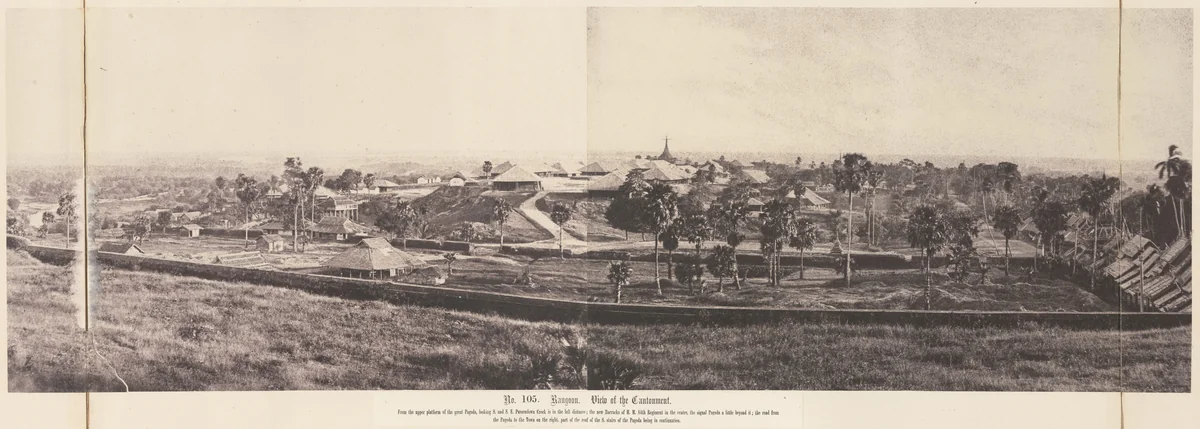 Rangoon: View of the Cantonment by Linnaeus Tripe, photograph, 1855