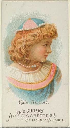 Kate Bartlett, from World's Beauties, Series 1 (N26) for Allen & Ginter Cigarettes by Allen & Ginter, print, 1888