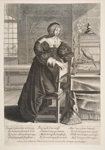 The Parrot by Abraham Bosse, print, 1620-1676