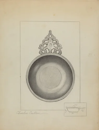 Pewter Porringer by Charles Cullen, index of american design, 1936
